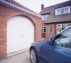 Steel Line white steel roller garage door